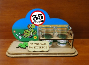 Urodzinowy stojak Ławeczka znak - zwolnij (P1005W35)
